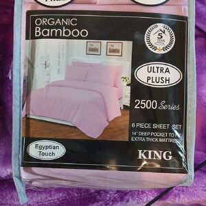 Organic Bamboo Pink Sheet Set